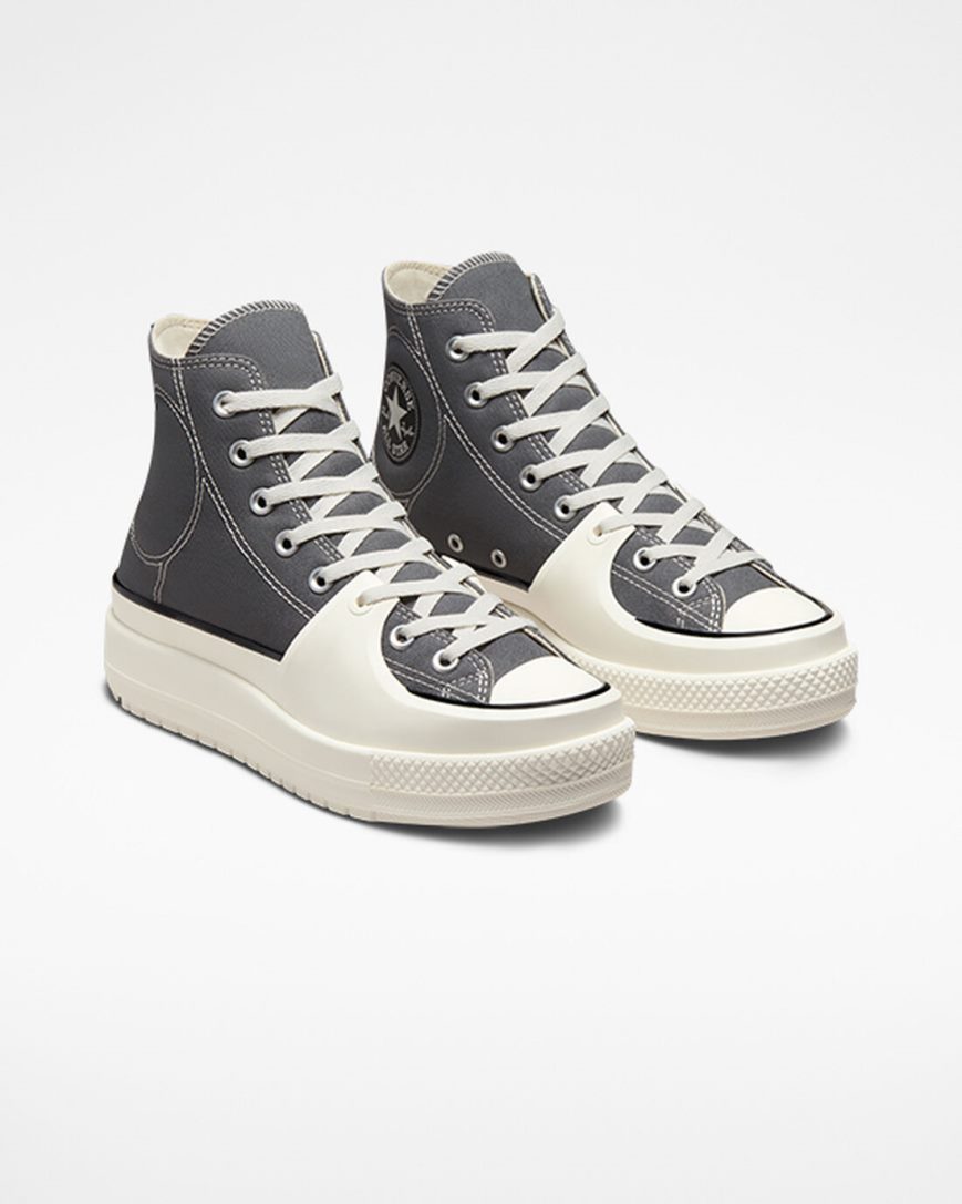 Tenisi Inalti Barbati Converse Chuck Taylor All Star Construct Gri Albi | RO HLXEK368